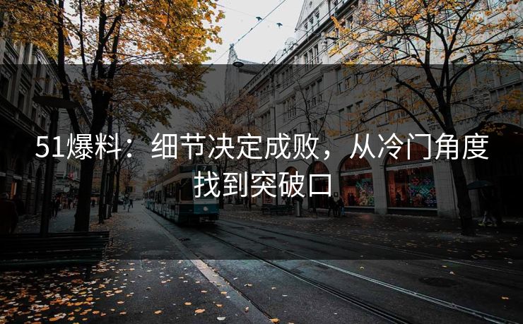 51爆料：细节决定成败，从冷门角度找到突破口